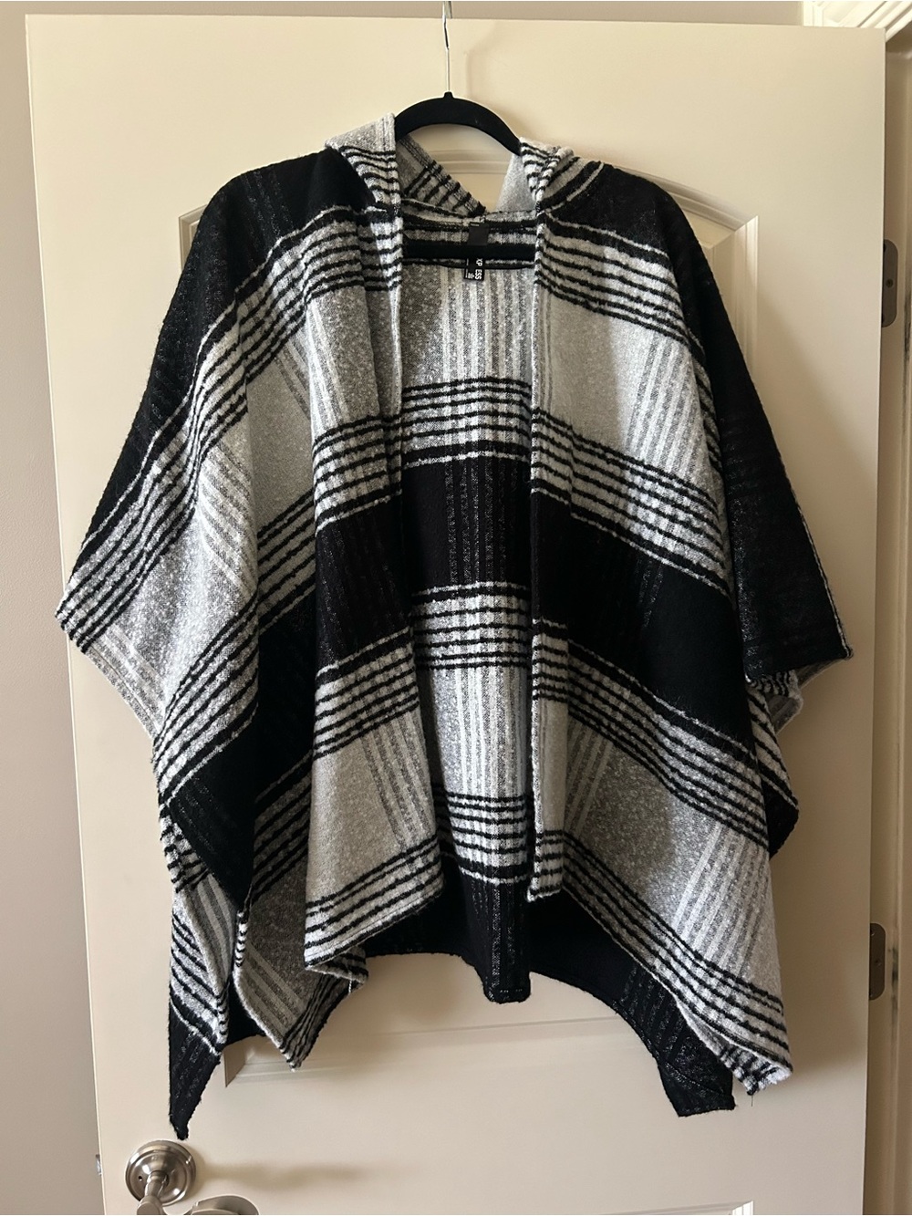 Express Plaid Poncho Sweater